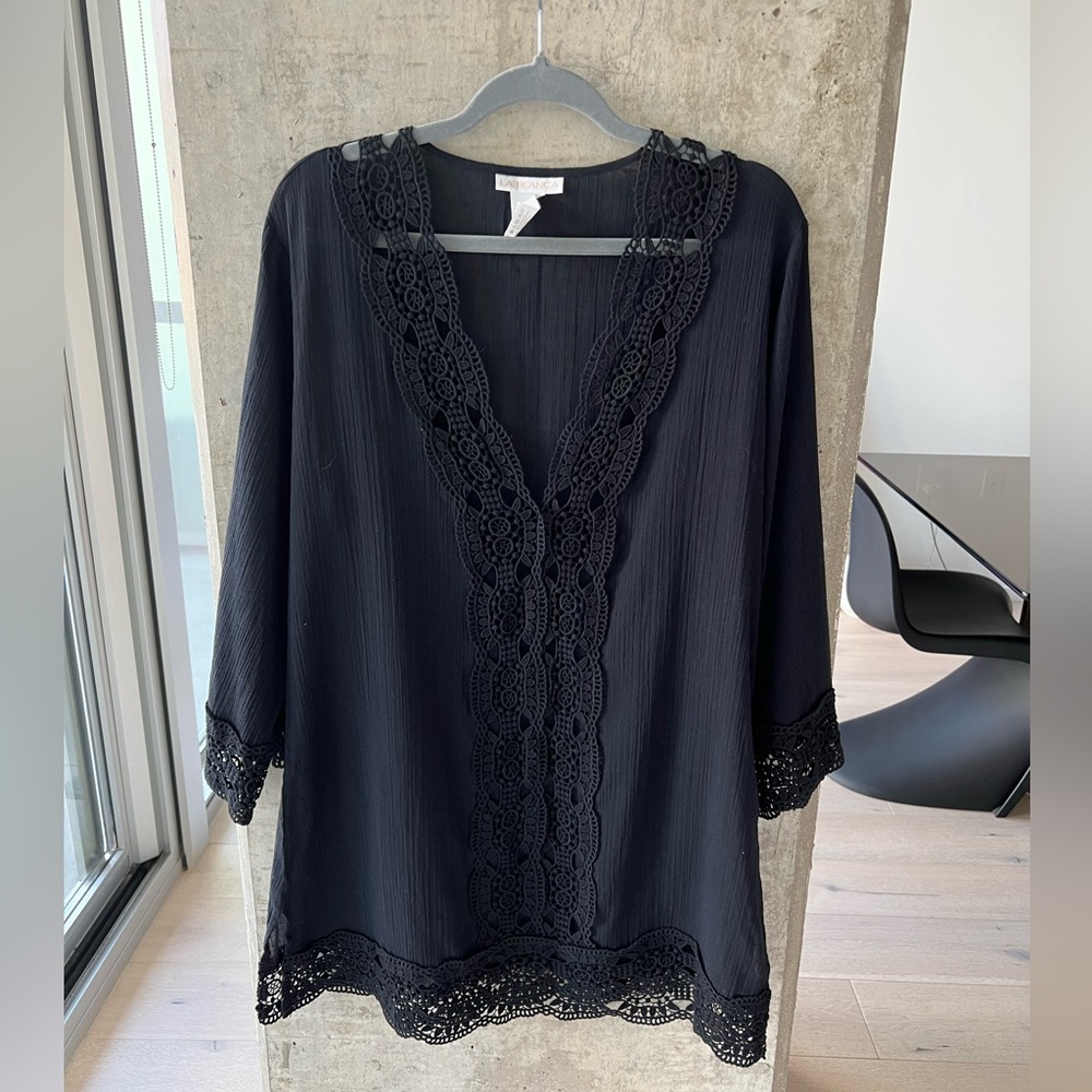 LaBlanca Crocheted Lace Trim Coverup